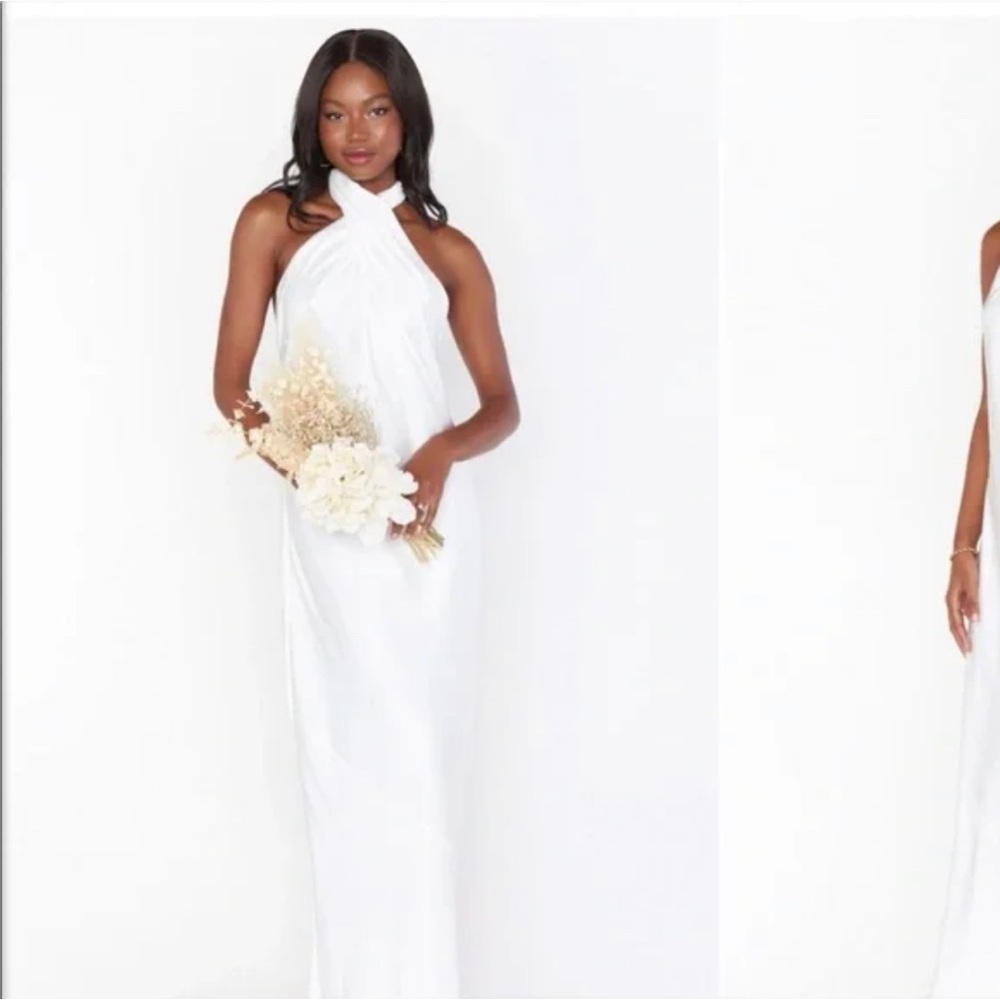 Show me your mumu halter maxi bridesmaid dress